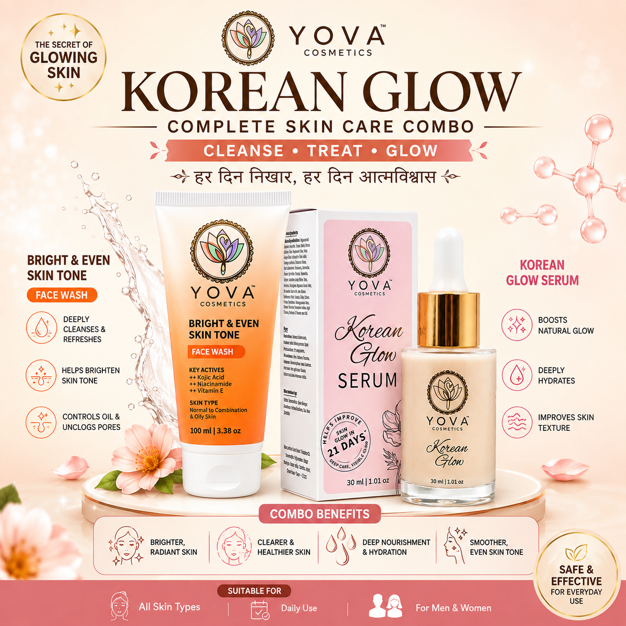 Glow & Clean Combo – Face Wash + Serum