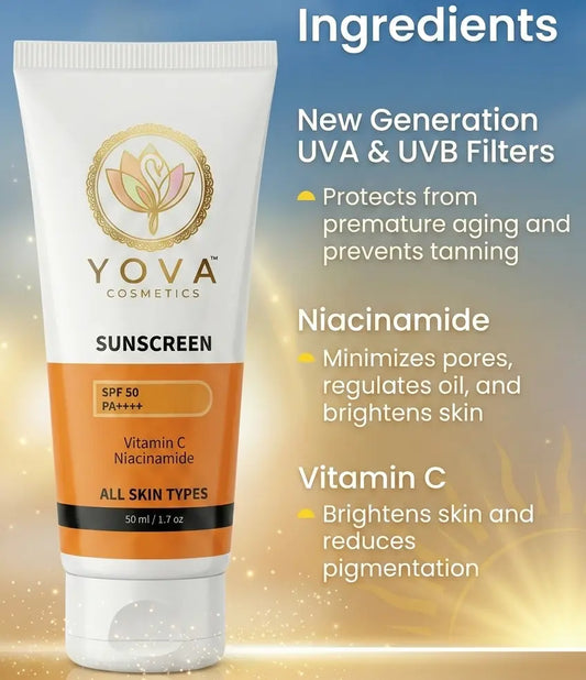 Yova Glow Sunscreen SPF 50 PA++++ (50 ml) YovaCosmetics